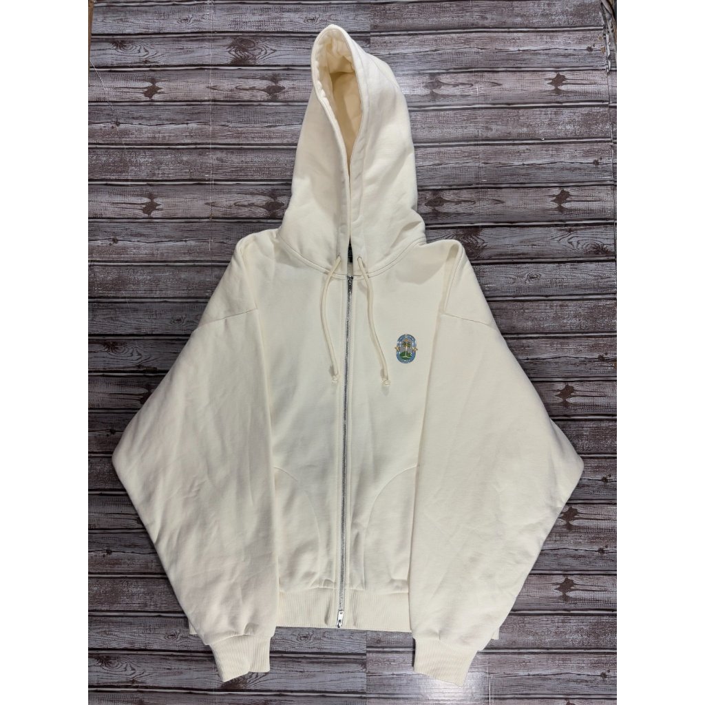 Kith & Kin Hawaii Honolulu Exclusive Cream White Full Zip Hoodie Sz L Nwot